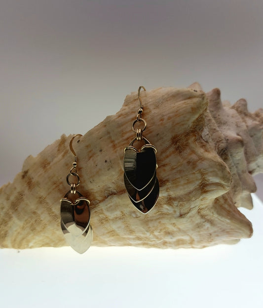 Mini Gold Scalemail Earrings